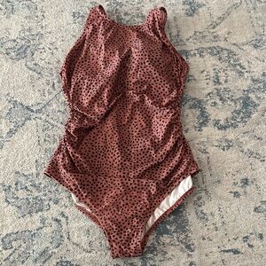 Kona Sol Women's One Piece Swimsuit in Rust and Black